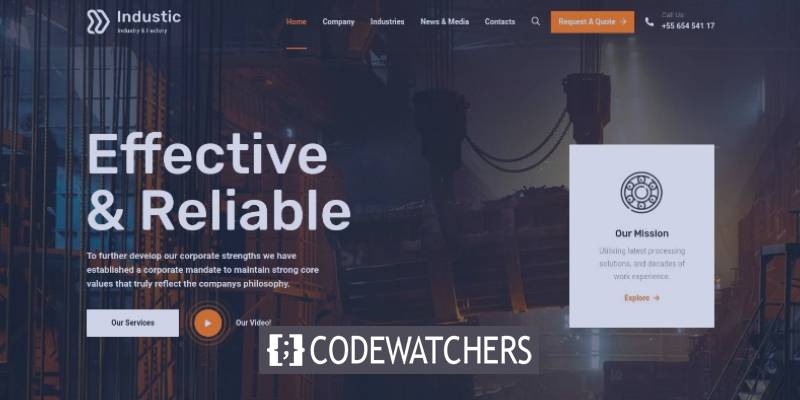 Ulasan: Industri – Tema WordPress untuk Manufaktur