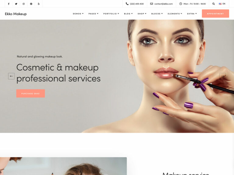 Los 6 mejores temas de WordPress para artistas de maquillaje para 2021 -  CodeWatchers