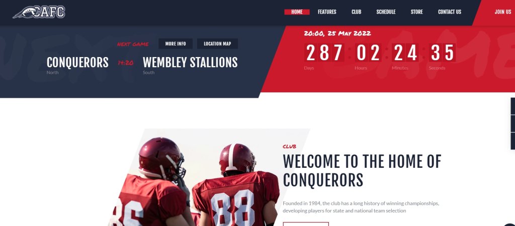 Conquerors, American Football & NFL WordPress Theme