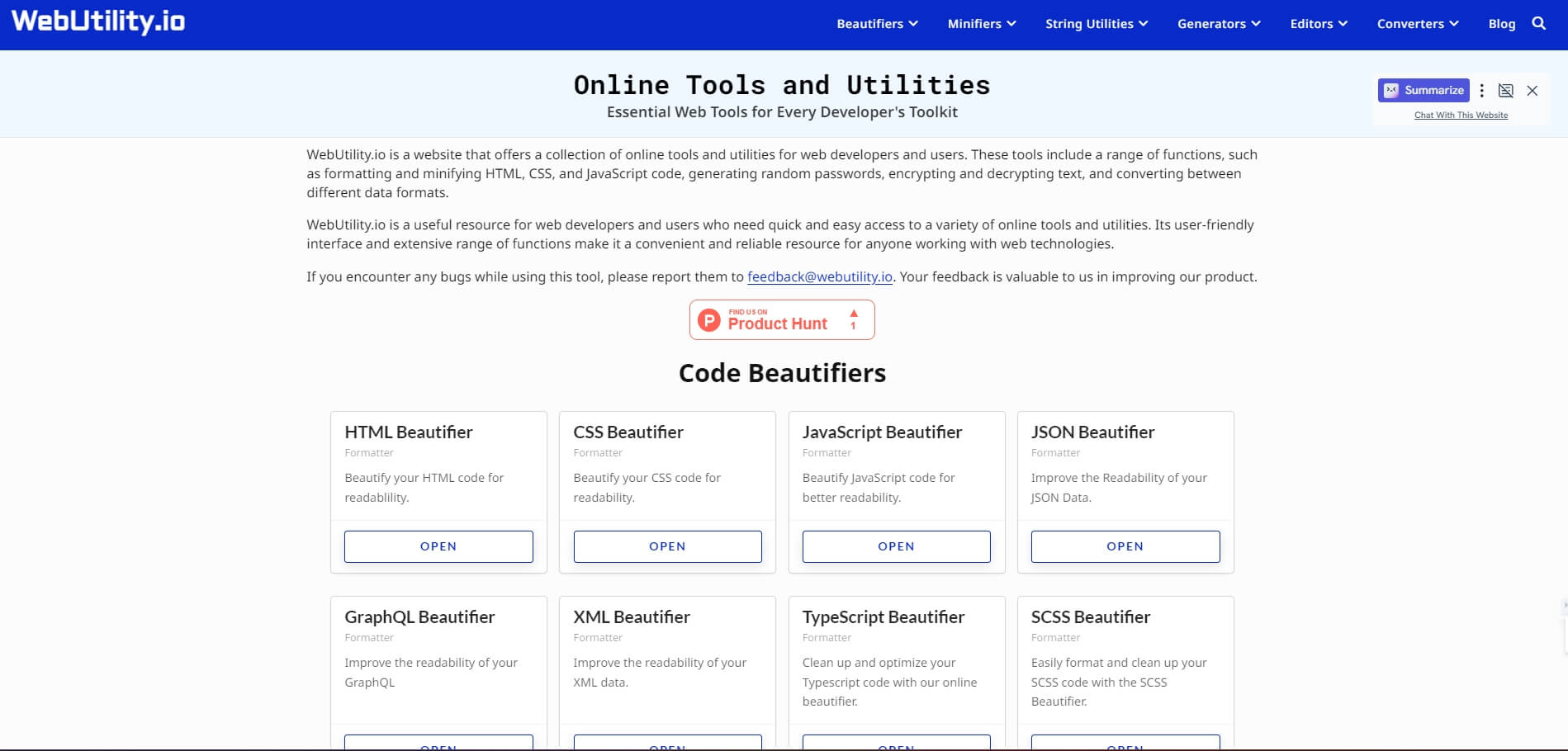 WebUtility.io is a versatile prompt <b>generator</b> catering to users of ChatGPT,...